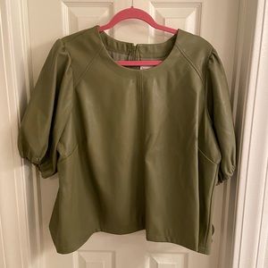 Anthropologie faux leather top, 3X
